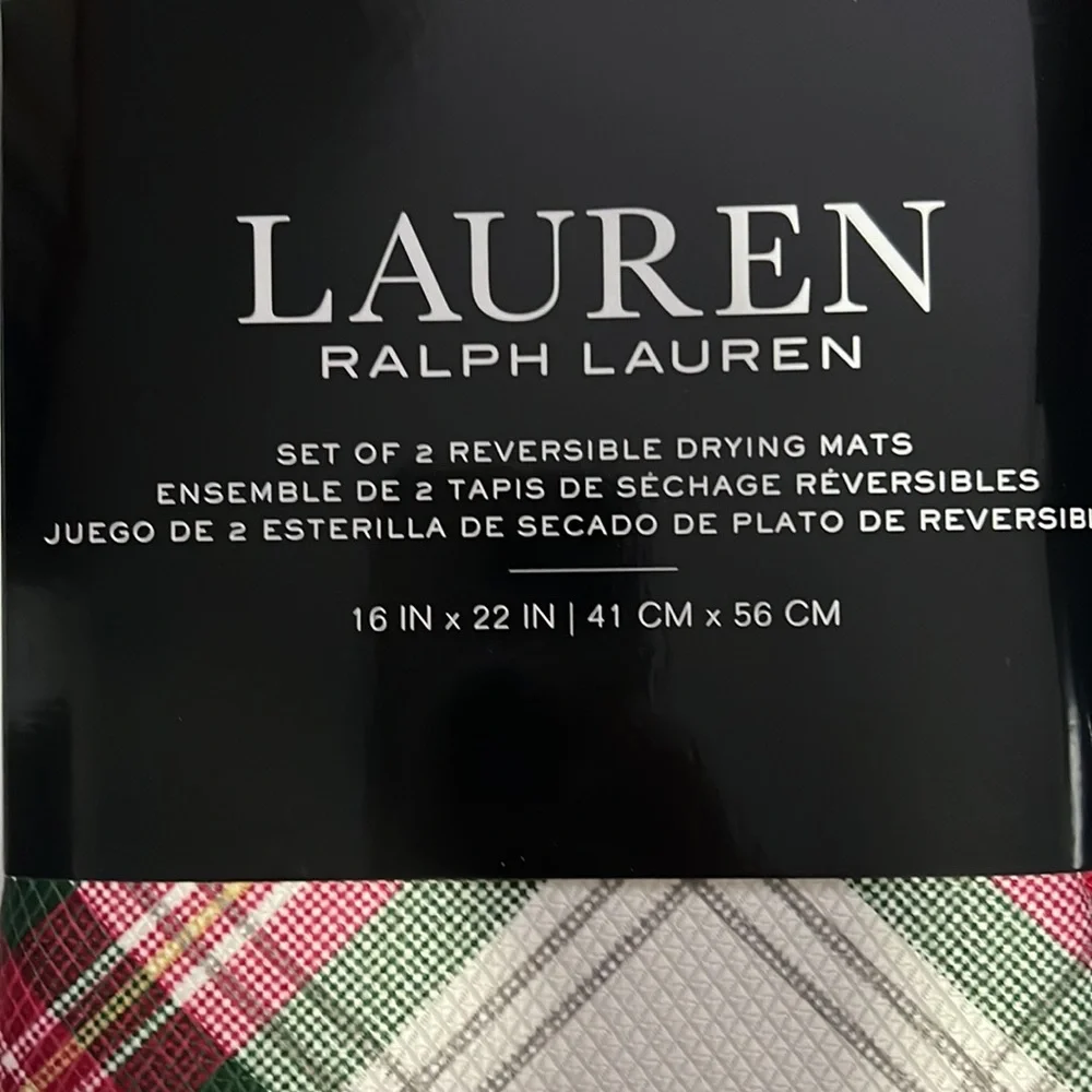 NWT Lauren Ralph Lauren Set of 2 Reversible Drying Mats 16 In x 22 In